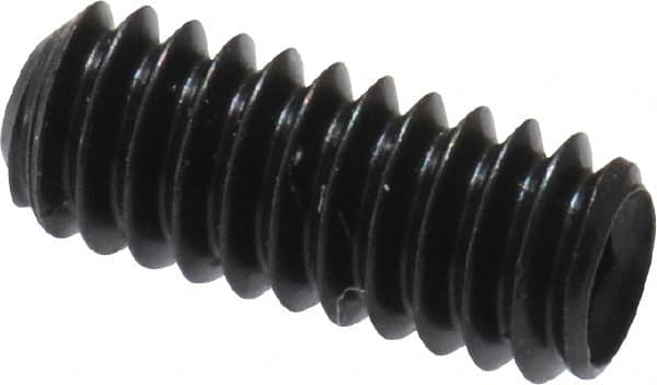 Made in USA - #5-40 UNC, 5/16" Length Under Head, Cup Point Set Screw - Grade 8 Alloy Steel, 1/16" Key - Benchmark Tooling