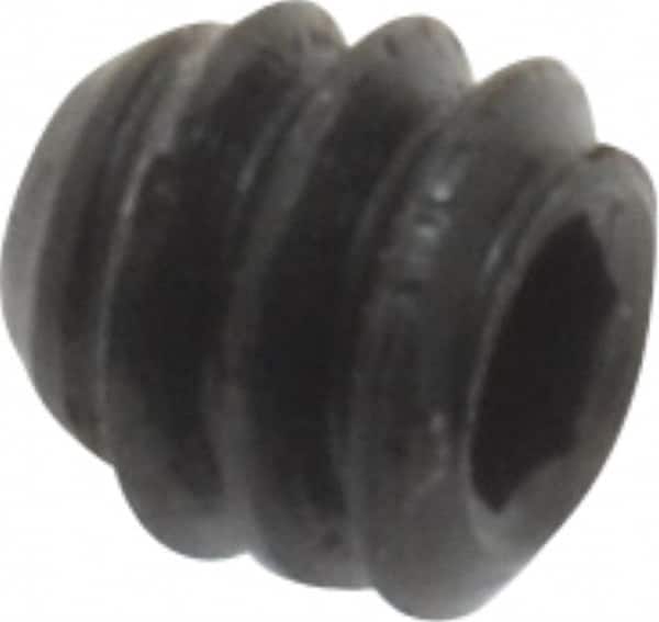 Made in USA - #6-32 UNC, 1/8" Length Under Head, Cup Point Set Screw - Grade 8 Alloy Steel, 1/16" Key - Benchmark Tooling