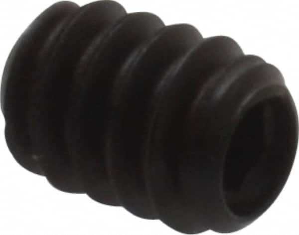 Made in USA - #6-32 UNC, 3/16" Length Under Head, Cup Point Set Screw - Grade 8 Alloy Steel, 1/16" Key - Benchmark Tooling