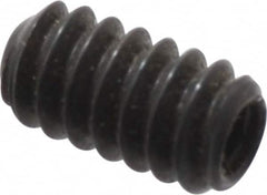 Made in USA - #6-32 UNC, 1/4" Length Under Head, Cup Point Set Screw - Grade 8 Alloy Steel, 1/16" Key - Benchmark Tooling