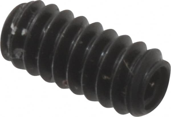 Made in USA - #6-32 UNC, 5/16" Length Under Head, Cup Point Set Screw - Grade 8 Alloy Steel, 1/16" Key - Benchmark Tooling