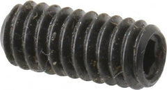 Made in USA - #8-32 UNC, 3/8" Length Under Head, Cup Point Set Screw - Grade 8 Alloy Steel, 5/64" Key - Benchmark Tooling