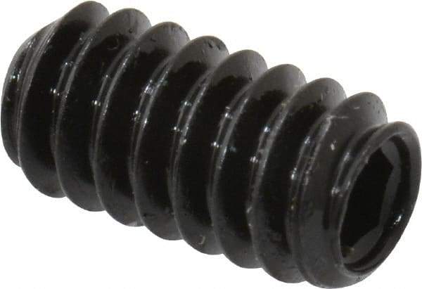 Made in USA - #10-24 UNC, 3/8" Length Under Head, Cup Point Set Screw - Grade 8 Alloy Steel, 3/32" Key - Benchmark Tooling