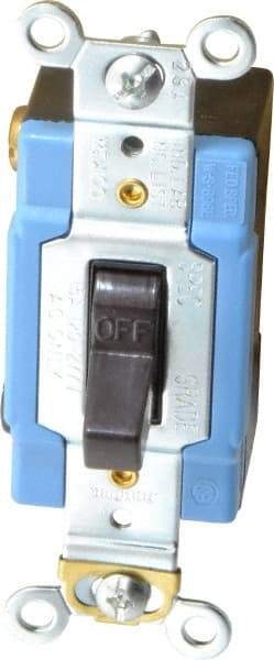 Cooper Wiring Devices - 1 Pole, 120 to 277 VAC, 15 Amp, Industrial Grade, Toggle, Wall and Dimmer Light Switch - 1.31 Inch Wide x 3.28 Inch High - Benchmark Tooling