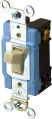 Cooper Wiring Devices - 2 Pole, 120 to 277 VAC, 15 Amp, Industrial Grade, Toggle, Wall and Dimmer Light Switch - 1.3 Inch Wide x 4.19 Inch High, Fluorescent - Benchmark Tooling