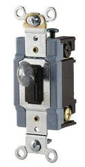 Cooper Wiring Devices - 3 Pole, 120 to 277 VAC, 15 Amp, Industrial Grade, Toggle, Wall and Dimmer Light Switch - 1.31 Inch Wide x 3.28 Inch High - Benchmark Tooling