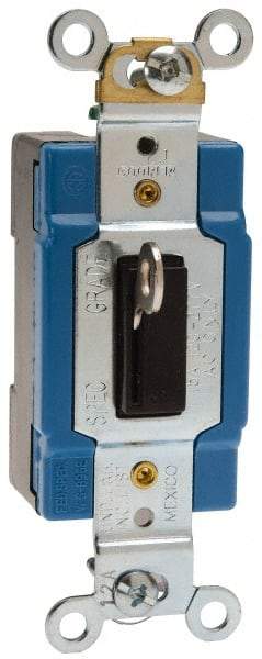 Cooper Wiring Devices - 1 Pole, 120 to 277 VAC, 15 Amp, Industrial Grade, Toggle, Wall and Dimmer Light Switch - 1.31 Inch Wide x 3.28 Inch High - Benchmark Tooling