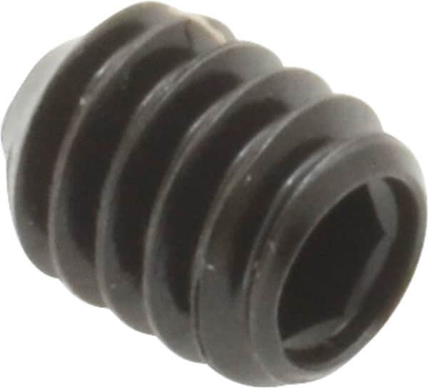 Made in USA - 1/4-20 UNC, 5/16" Length Under Head, Cup Point Set Screw - Grade 8 Alloy Steel, 1/8" Key - Benchmark Tooling
