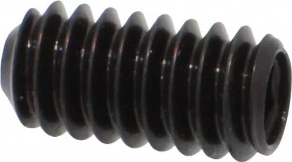 Made in USA - 1/4-20 UNC, 1/2" Length Under Head, Cup Point Set Screw - Grade 8 Alloy Steel, 1/8" Key - Benchmark Tooling