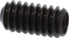 Made in USA - 1/4-20 UNC, 1/2" Length Under Head, Cup Point Set Screw - Grade 8 Alloy Steel, 1/8" Key - Benchmark Tooling