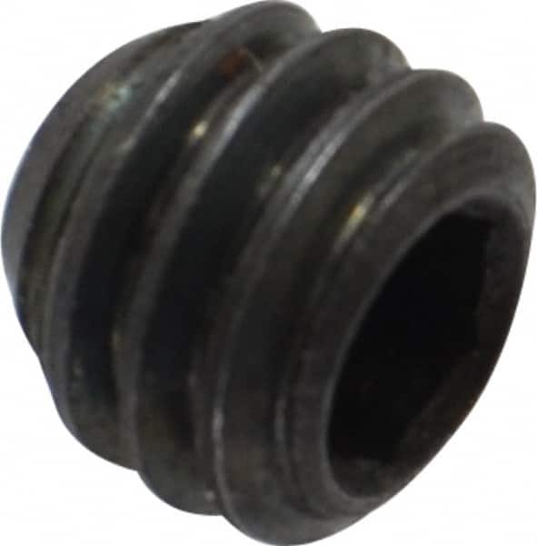 Made in USA - 5/16-18 UNC, 1/4" Length Under Head, Cup Point Set Screw - Grade 8 Alloy Steel, 5/32" Key - Benchmark Tooling