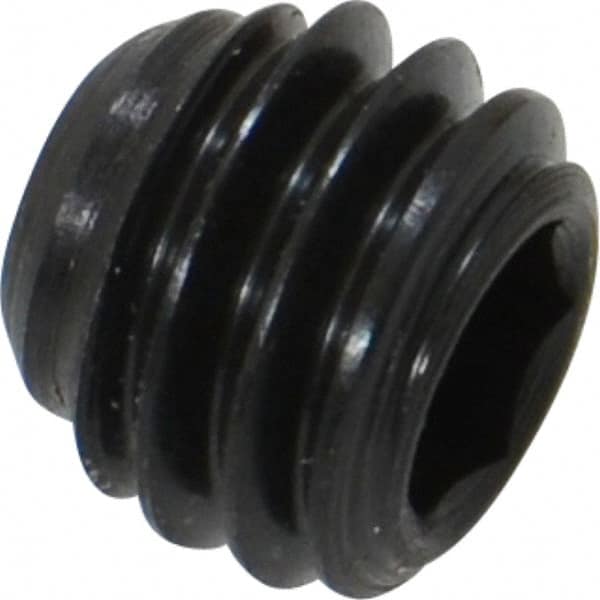 Made in USA - 3/8-16 UNC, 5/16" Length Under Head, Cup Point Set Screw - Grade 8 Alloy Steel, 3/16" Key - Benchmark Tooling