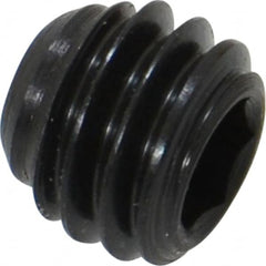 Made in USA - 3/8-16 UNC, 5/16" Length Under Head, Cup Point Set Screw - Grade 8 Alloy Steel, 3/16" Key - Benchmark Tooling