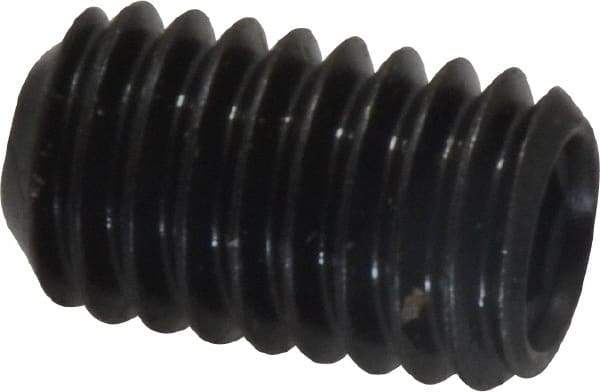 Made in USA - 3/8-16 UNC, 5/8" Length Under Head, Cup Point Set Screw - Grade 8 Alloy Steel, 3/16" Key - Benchmark Tooling