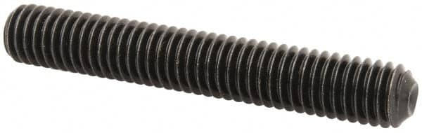 Made in USA - 3/8-16 UNC, 2-1/2" Length Under Head, Cup Point Set Screw - Grade 8 Alloy Steel, 3/16" Key - Benchmark Tooling