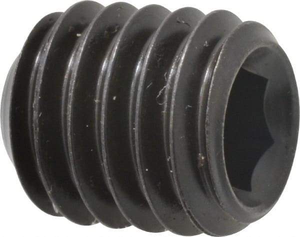 Made in USA - 7/16-14 UNC, 1/2" Length Under Head, Cup Point Set Screw - Grade 8 Alloy Steel, 7/32" Key - Benchmark Tooling