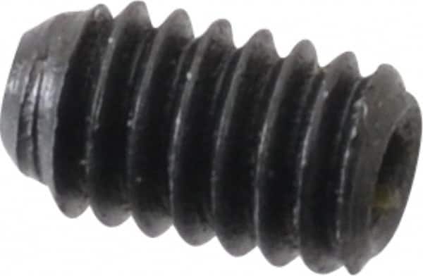 Made in USA - #4-48 UNF, 3/16" Length Under Head, Cup Point Set Screw - Grade 8 Alloy Steel, 0.05" Key - Benchmark Tooling