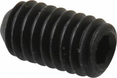 Made in USA - #6-40 UNF, 1/4" Length Under Head, Cup Point Set Screw - Grade 8 Alloy Steel, 1/16" Key - Benchmark Tooling