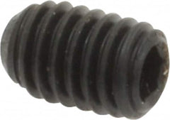Made in USA - #8-36 UNF, 1/4" Length Under Head, Cup Point Set Screw - Grade 8 Alloy Steel, 5/64" Key - Benchmark Tooling