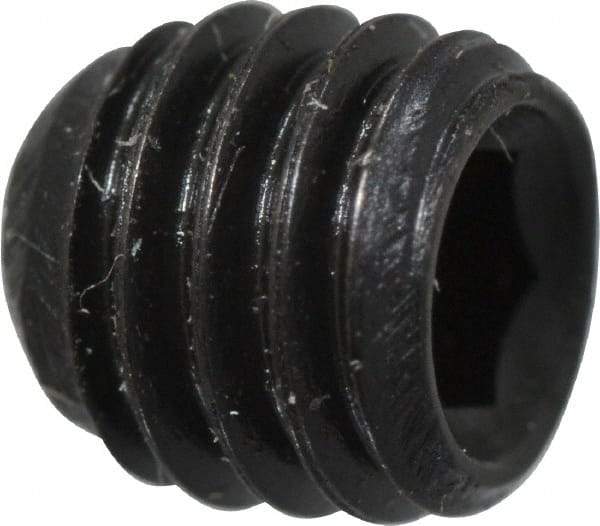 Made in USA - #10-32 UNF, 3/16" Length Under Head, Cup Point Set Screw - Grade 8 Alloy Steel, 3/32" Key - Benchmark Tooling