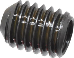 Made in USA - #10-32 UNF, 1/4" Length Under Head, Cup Point Set Screw - Grade 8 Alloy Steel, 3/32" Key - Benchmark Tooling
