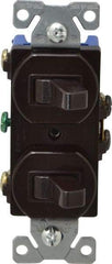 Cooper Wiring Devices - 1 Pole, 120/277 VAC, 15 Amp, Flush Mounted, Duplex Switch - NonNEMA Configuration, 2 Switch, Back Side Wiring, cULus Listed, NOM 426, RoHS Compliant Standard - Benchmark Tooling