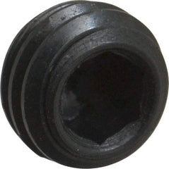 Made in USA - 1/4-28 UNF, 3/16" Length Under Head, Cup Point Set Screw - Grade 8 Alloy Steel, 1/8" Key - Benchmark Tooling