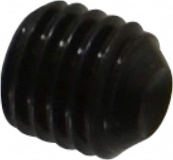 Made in USA - 1/4-28 UNF, 1/4" Length Under Head, Cup Point Set Screw - Grade 8 Alloy Steel, 1/8" Key - Benchmark Tooling