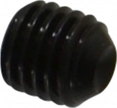 Made in USA - 1/4-28 UNF, 1/4" Length Under Head, Cup Point Set Screw - Grade 8 Alloy Steel, 1/8" Key - Benchmark Tooling