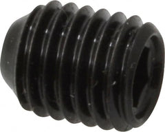 Made in USA - 1/4-28 UNF, 5/16" Length Under Head, Cup Point Set Screw - Grade 8 Alloy Steel, 1/8" Key - Benchmark Tooling