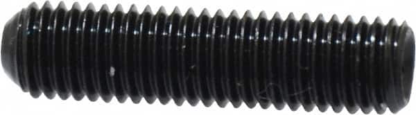 Made in USA - 1/4-28 UNF, 1" Length Under Head, Cup Point Set Screw - Grade 8 Alloy Steel, 1/8" Key - Benchmark Tooling