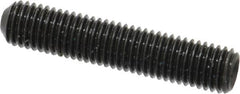 Made in USA - 1/4-28 UNF, 1-1/4" Length Under Head, Cup Point Set Screw - Grade 8 Alloy Steel, 1/8" Key - Benchmark Tooling