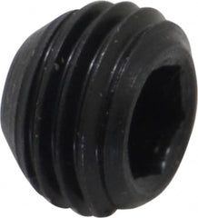 Made in USA - 3/8-24 UNF, 1/4" Length Under Head, Cup Point Set Screw - Grade 8 Alloy Steel, 3/16" Key - Benchmark Tooling