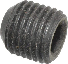 Made in USA - 3/8-24 UNF, 3/8" Length Under Head, Cup Point Set Screw - Grade 8 Alloy Steel, 3/16" Key - Benchmark Tooling