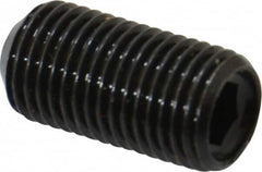 Made in USA - 3/8-24 UNF, 3/4" Length Under Head, Cup Point Set Screw - Grade 8 Alloy Steel, 3/16" Key - Benchmark Tooling