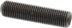 Made in USA - 3/8-24 UNF, 1-1/2" Length Under Head, Cup Point Set Screw - Grade 8 Alloy Steel, 3/16" Key - Benchmark Tooling
