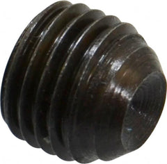 Made in USA - 7/16-20 UNF, 3/8" Length Under Head, Cup Point Set Screw - Grade 8 Alloy Steel, 7/32" Key - Benchmark Tooling