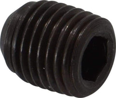 Made in USA - 7/16-20 UNF, 1/2" Length Under Head, Cup Point Set Screw - Grade 8 Alloy Steel, 7/32" Key - Benchmark Tooling