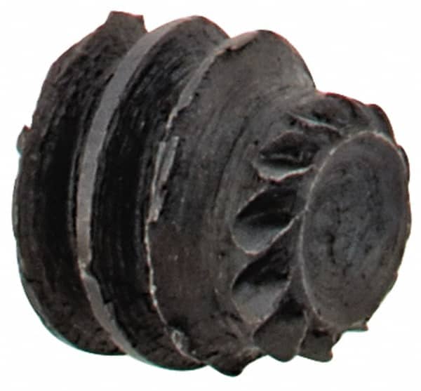 Made in USA - #6-32 UNC, 1/8" Length Under Head, Knurled Cup Point Set Screw - Grade 8 Alloy Steel, 1/16" Key - Benchmark Tooling