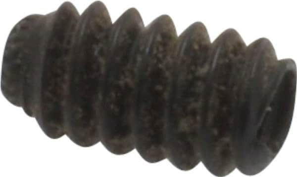 Made in USA - #6-32 UNC, 1/4" Length Under Head, Knurled Cup Point Set Screw - Grade 8 Alloy Steel, 1/16" Key - Benchmark Tooling