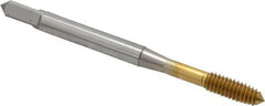 OSG - #8-32 UNC H6 Thread Limit Plug Thread Forming Tap - Cobalt, TiN Finish, 2-1/8" OAL, 3/4" Thread Length, Right Hand Thread, Series HY-PRO NRT - Benchmark Tooling