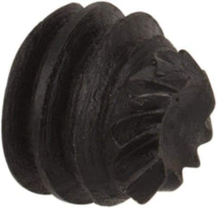 Made in USA - #8-32 UNC, 1/8" Length Under Head, Knurled Cup Point Set Screw - Grade 8 Alloy Steel, 5/64" Key - Benchmark Tooling