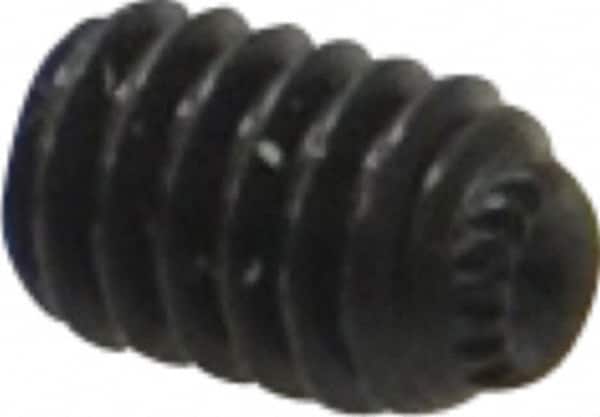 Made in USA - #8-32 UNC, 1/4" Length Under Head, Knurled Cup Point Set Screw - Grade 8 Alloy Steel, 5/64" Key - Benchmark Tooling