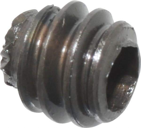 Made in USA - #10-24 UNC, 3/16" Length Under Head, Knurled Cup Point Set Screw - Grade 8 Alloy Steel, 3/32" Key - Benchmark Tooling