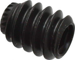 Made in USA - #10-24 UNC, 1/4" Length Under Head, Knurled Cup Point Set Screw - Grade 8 Alloy Steel, 3/32" Key - Benchmark Tooling