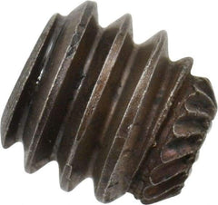 Made in USA - 1/4-20 UNC, 1/4" Length Under Head, Knurled Cup Point Set Screw - Grade 8 Alloy Steel, 1/8" Key - Benchmark Tooling