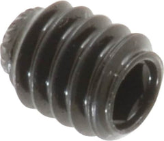 Made in USA - 1/4-20 UNC, 5/16" Length Under Head, Knurled Cup Point Set Screw - Grade 8 Alloy Steel, 1/8" Key - Benchmark Tooling