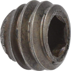 Made in USA - 5/16-18 UNC, 1/4" Length Under Head, Knurled Cup Point Set Screw - Grade 8 Alloy Steel, 5/32" Key - Benchmark Tooling