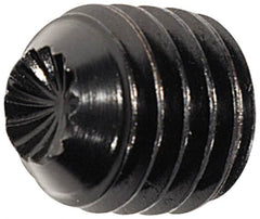 Value Collection - #4-40 UNC, 3/16" OAL, Knurled Cup Point Set Screw - Grade 8 Alloy Steel, 0.05" Key - Benchmark Tooling