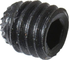 Made in USA - #10-32 UNF, 3/16" Length Under Head, Knurled Cup Point Set Screw - Grade 8 Alloy Steel, 3/32" Key - Benchmark Tooling